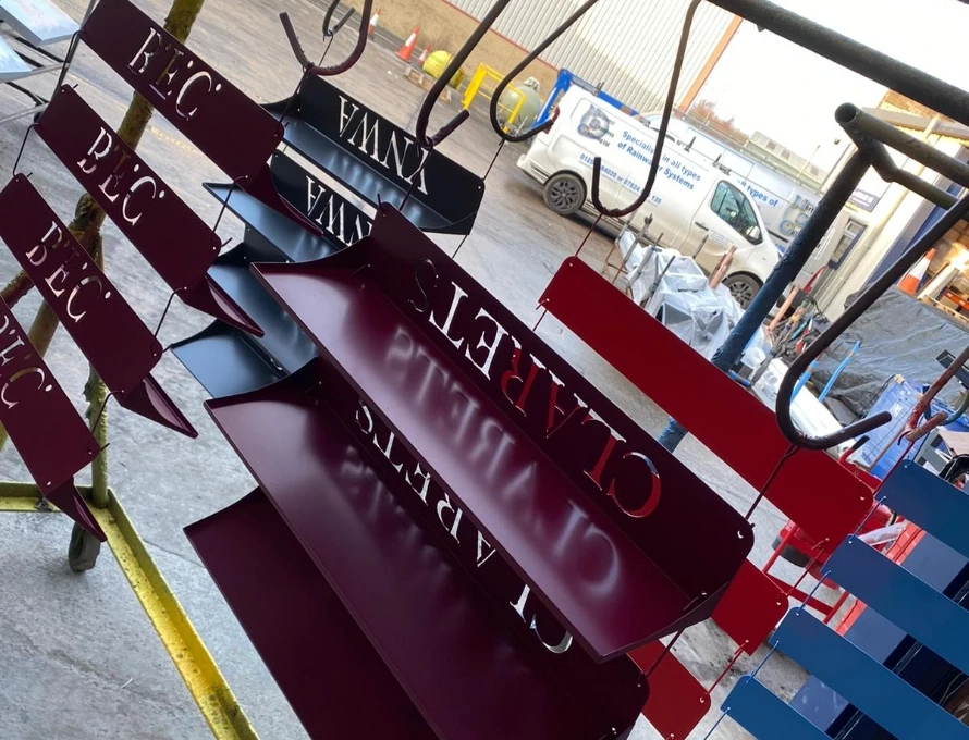 Powder coating frame