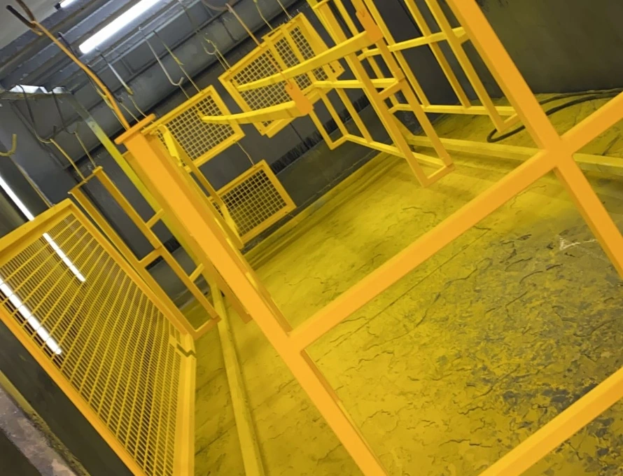 Powder coating frame